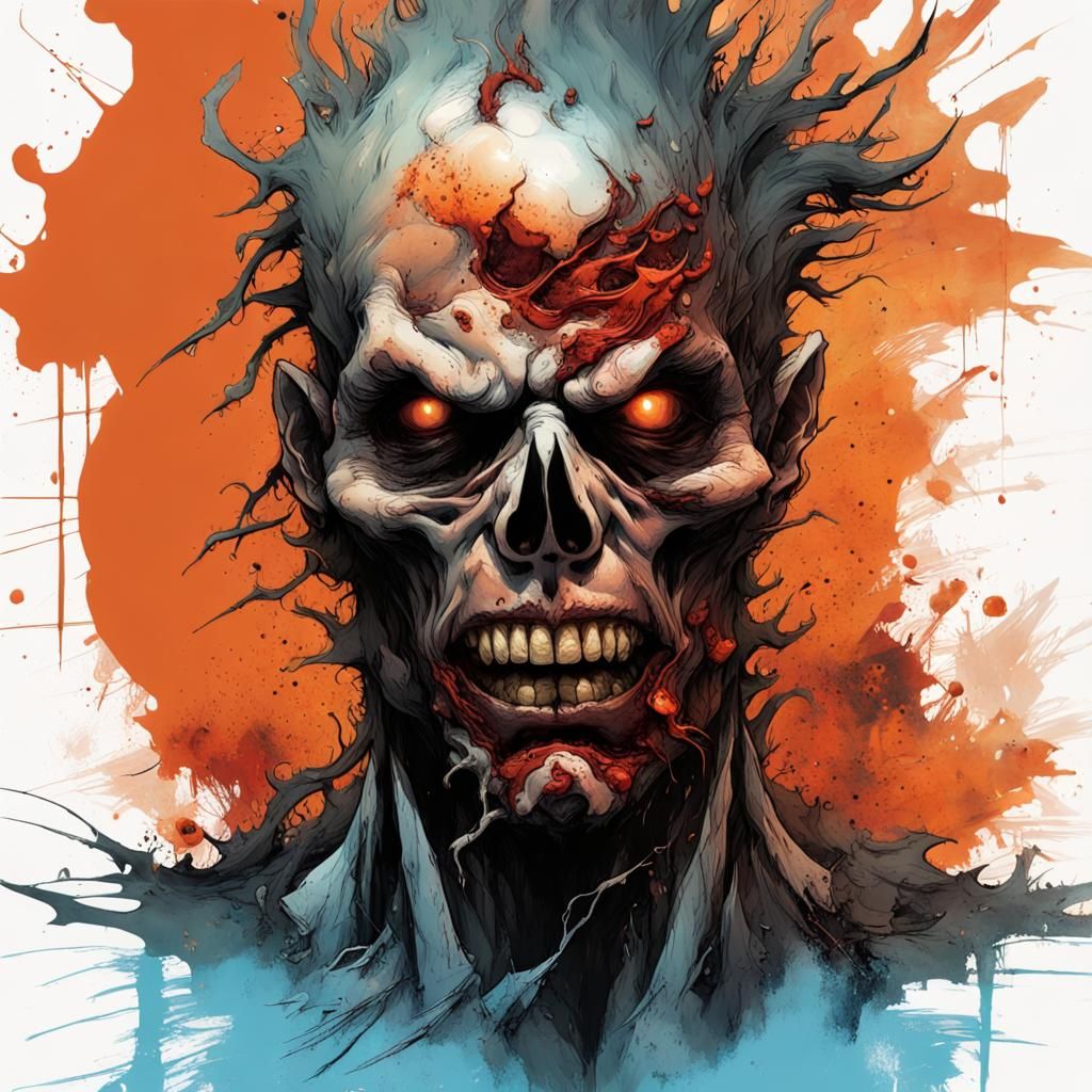 Not a zombie - just a hot sauce explosion!