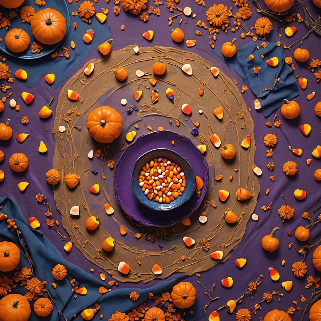 Fantasy Table Still Life in Digital Art Style