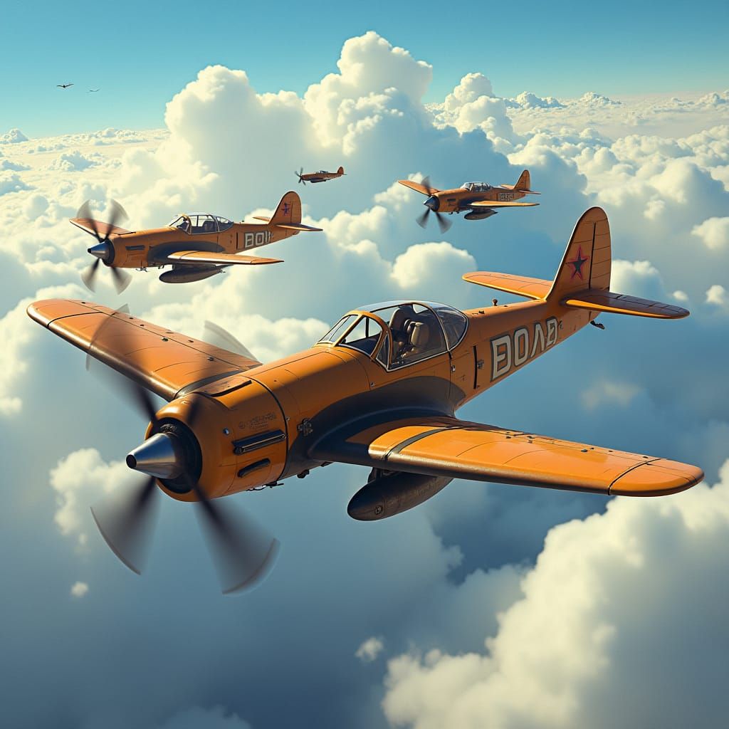 Vintage Airplanes Soaring in a Nostalgic Sky