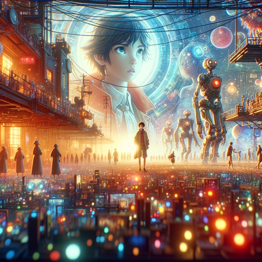 Futuristic Animation with Bokeh Effect
