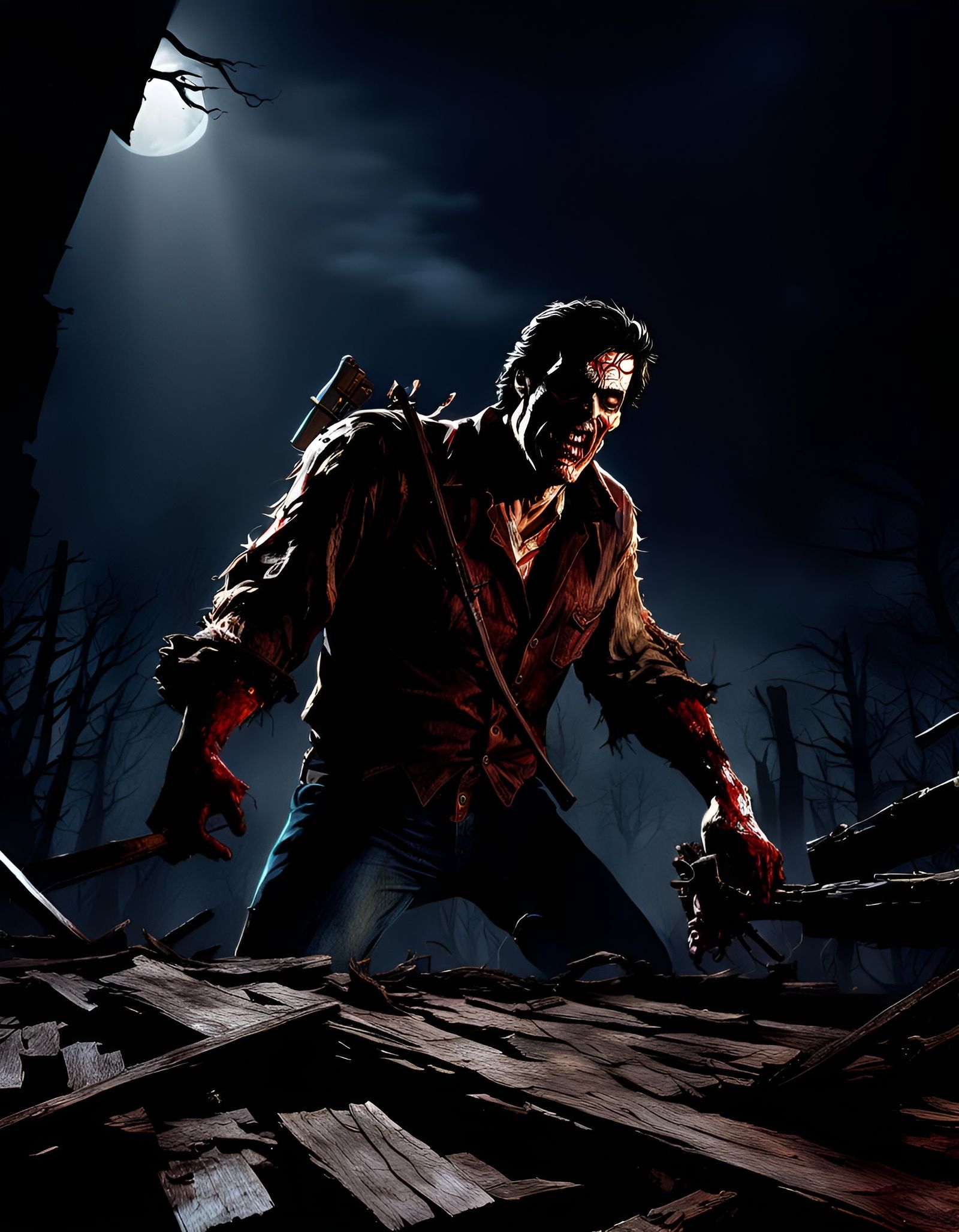 Evil Dead Rising: A Dark Fantasy Scene