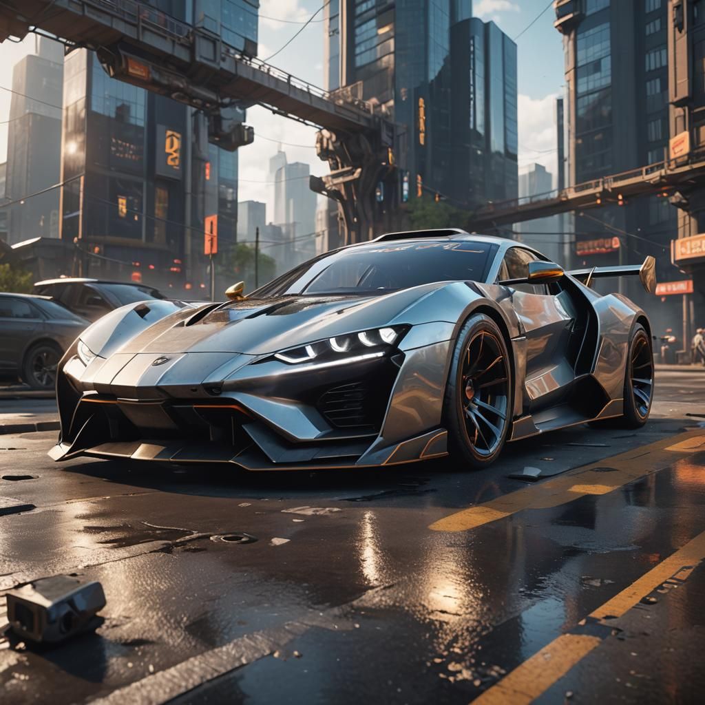 Futuristic Car in 3D Game Cinematic Style