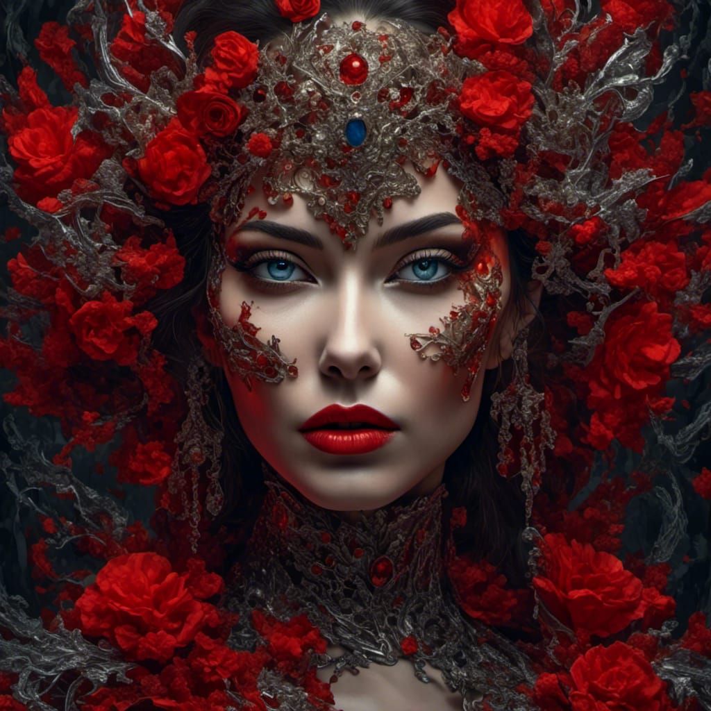 Hyperrealistic Woman Portrait with Vibrant Eyes