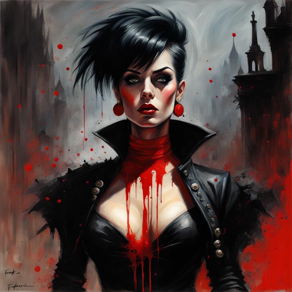 Punk Goth in Graveyard: Gothic Horror Speedpaint