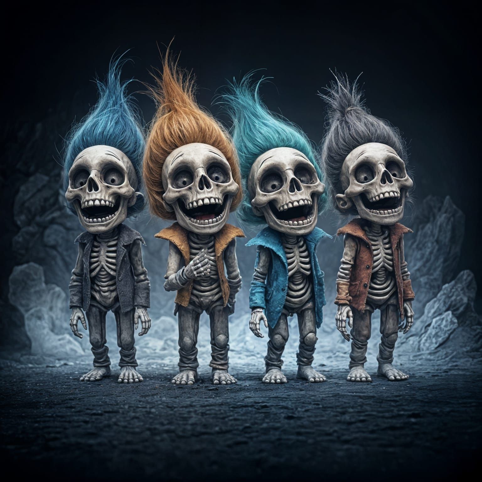 Adorable Troll Skeletons Laughing in Slow Motion