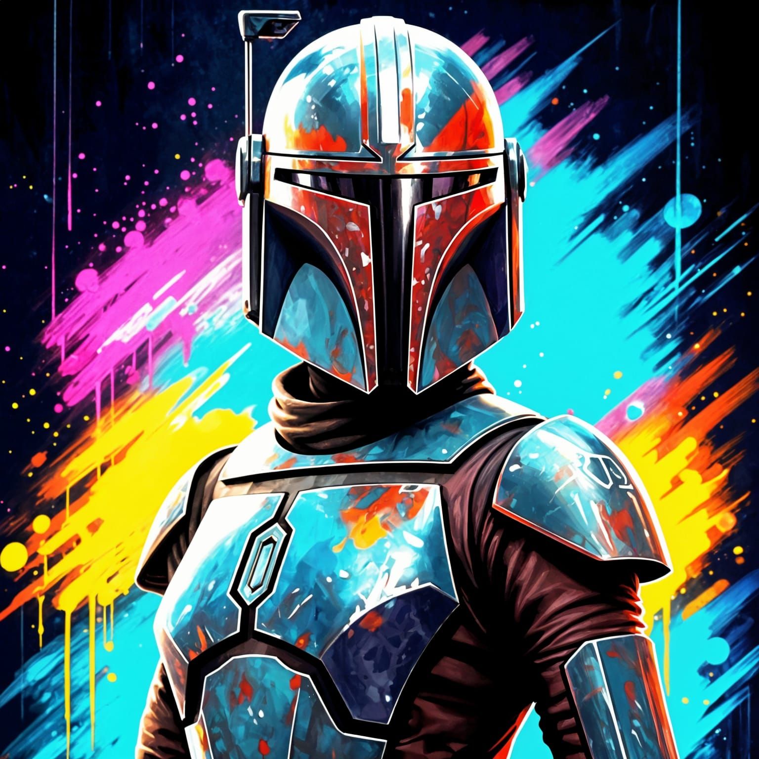 Bo-Katan Kryze in Vibrant Graffiti Style