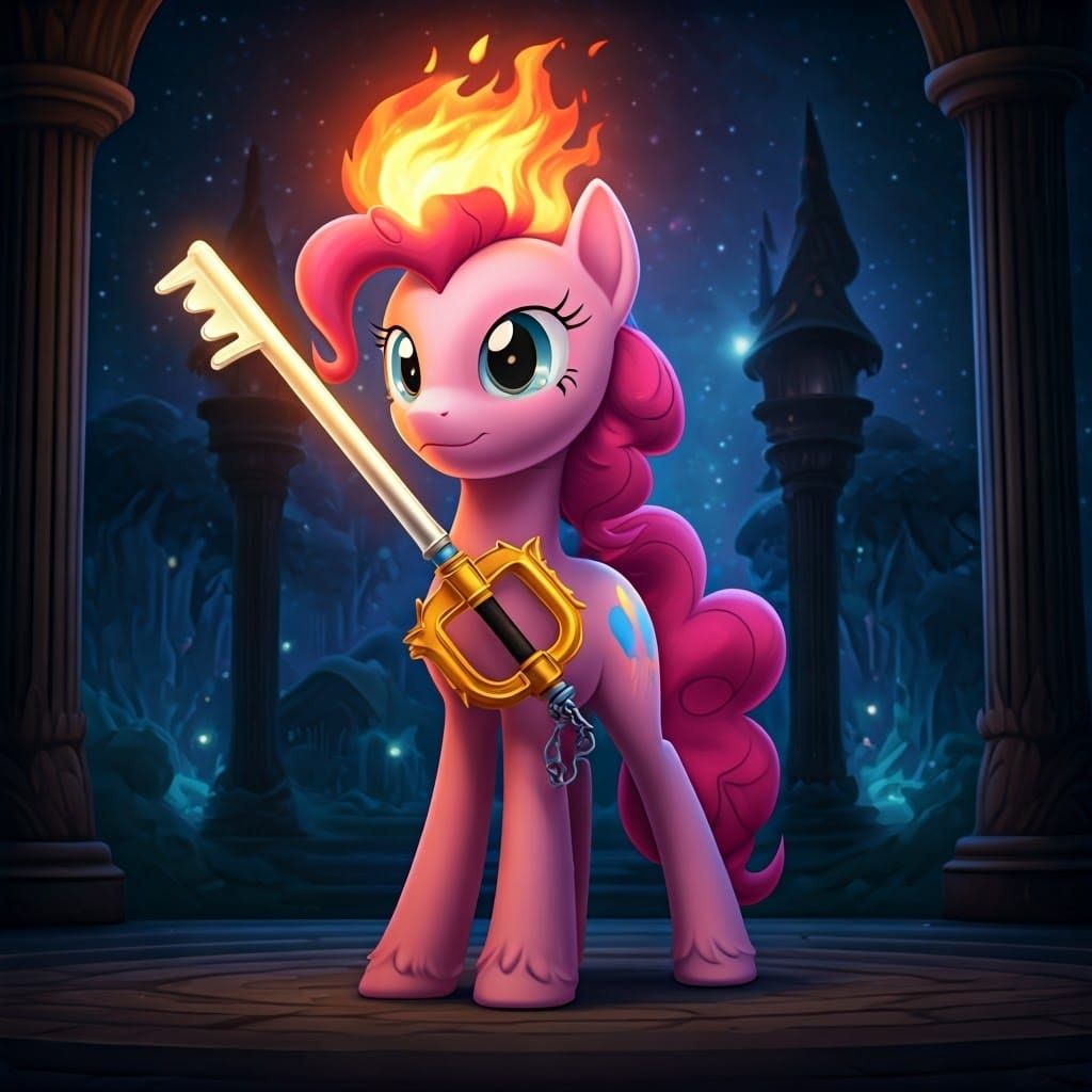 Fantastical Pony Warrior Unleashes Magical Keyblade