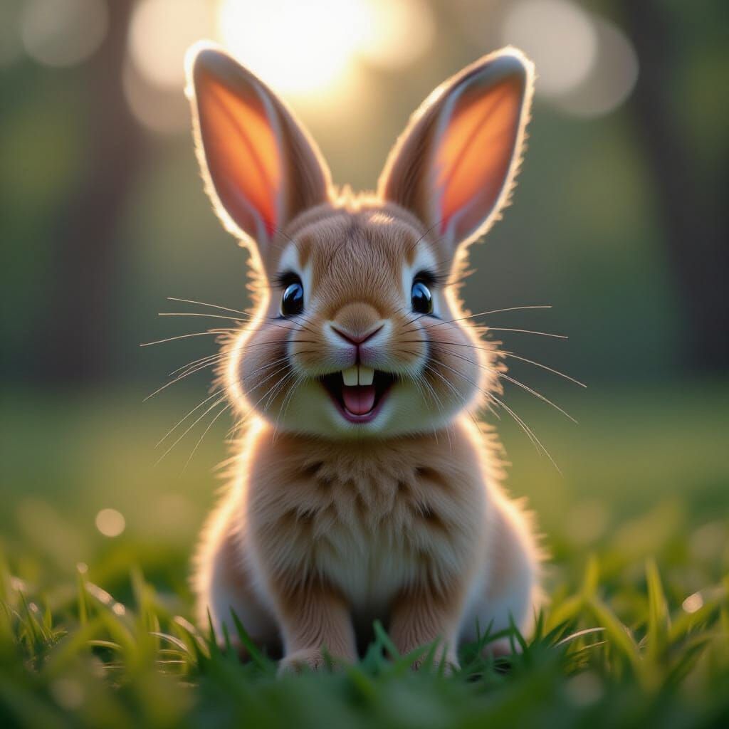 Laughing Bunny With Intricate Details