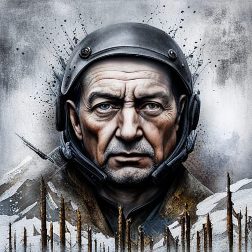 Ukraine Conflict: Expressionist Mixed Media Art