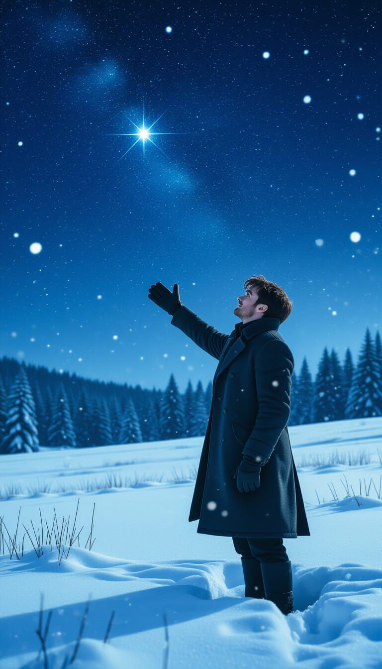 Snowy Stargazer with Steampunk Elements