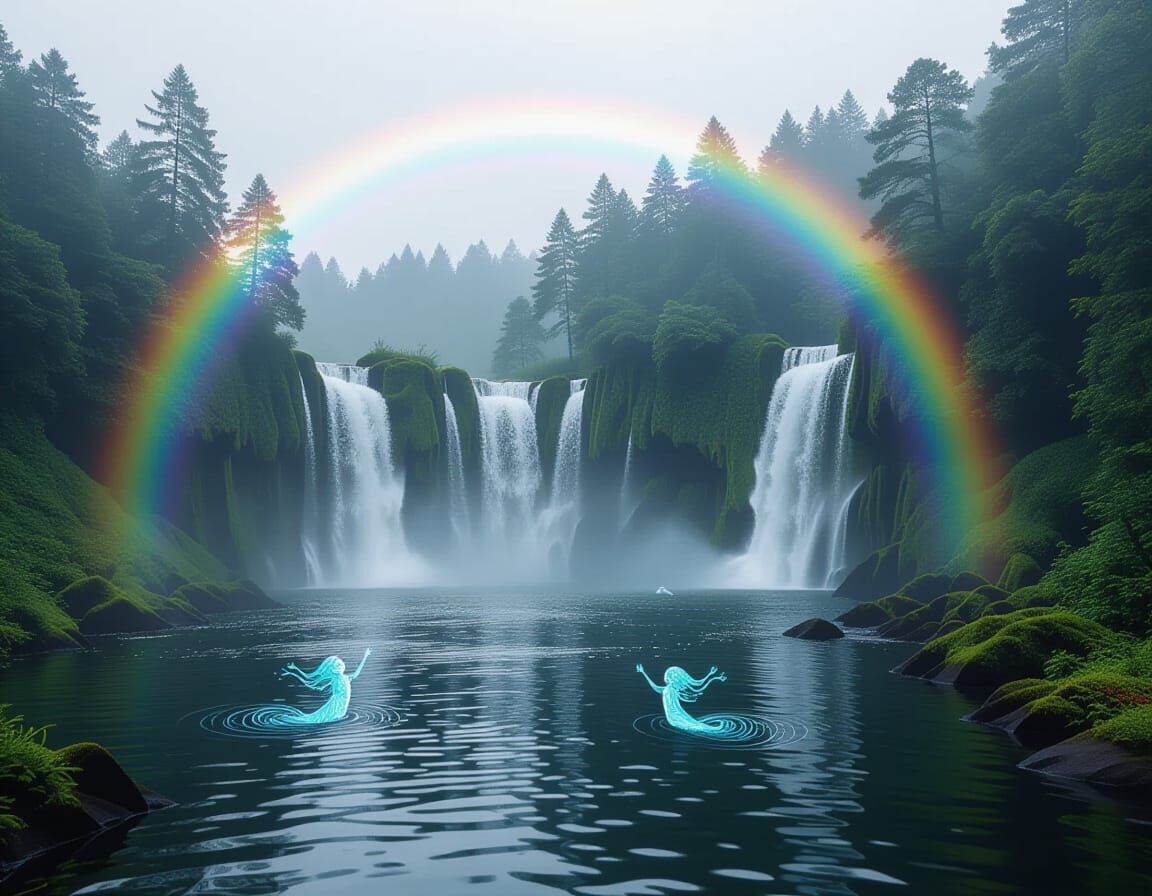 Magical Places with fantastic multiple drop waterfall