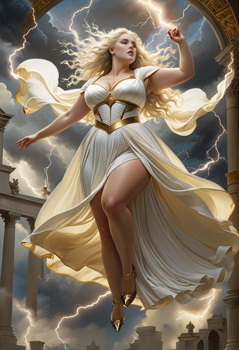 Goddess of Thunder in Renaissance Fantasy Style