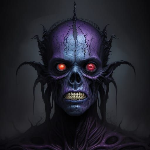 Ethereal Demon's Ghastly Gaze in a Dark Fantasy Realm