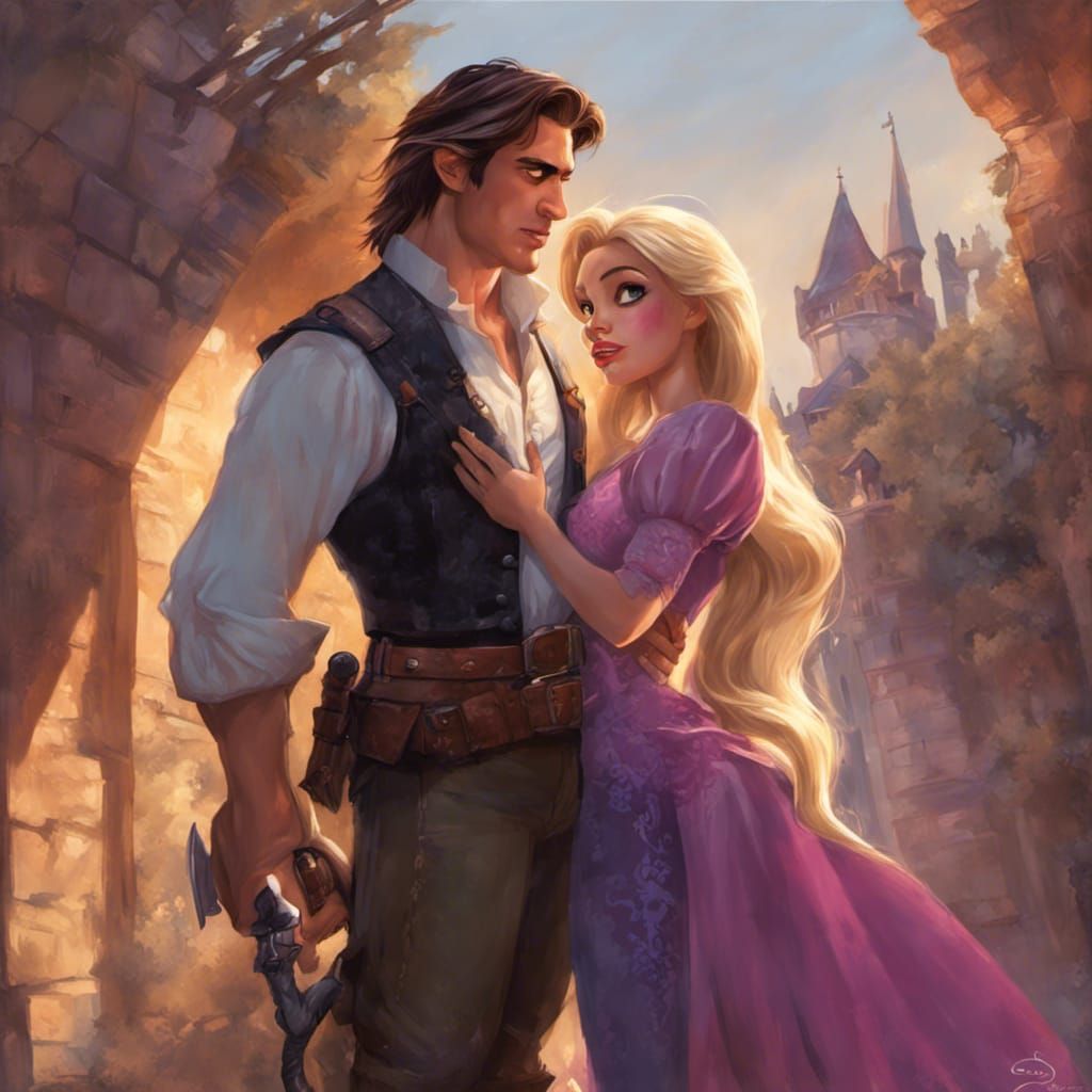 Sinister Rapunzel and Flynn Rider Fan Art