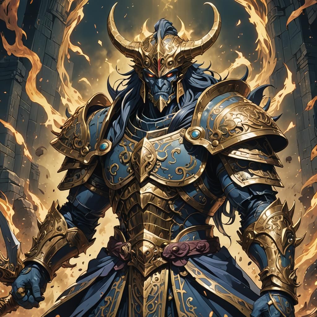 Chrysaor, Lord of Gorgons: Anime-Style Digital Art