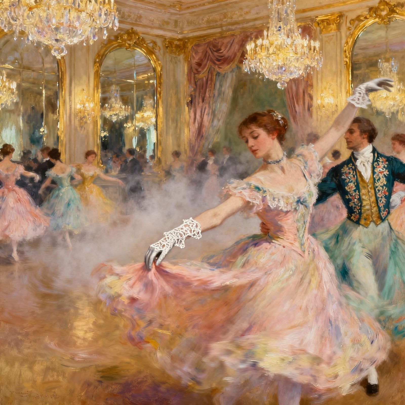 Opulent Quadrille Ball in Impressionistic Style