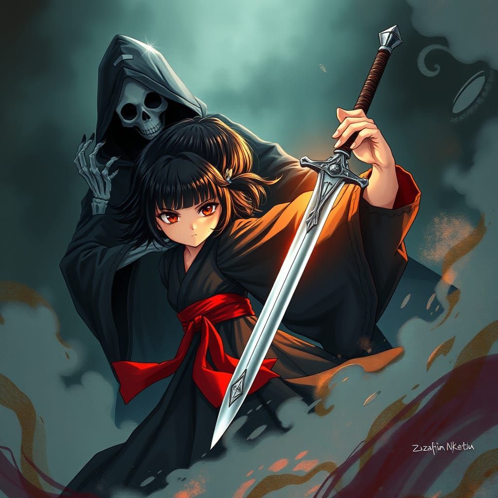 Girl Pledges to Defeat Death with a Shining Blade