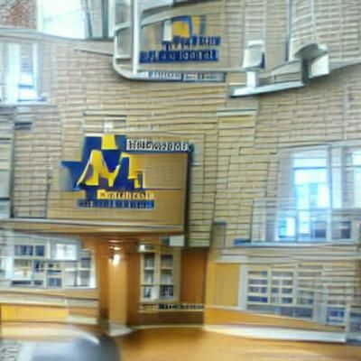 Futuristic School Building with Green Space