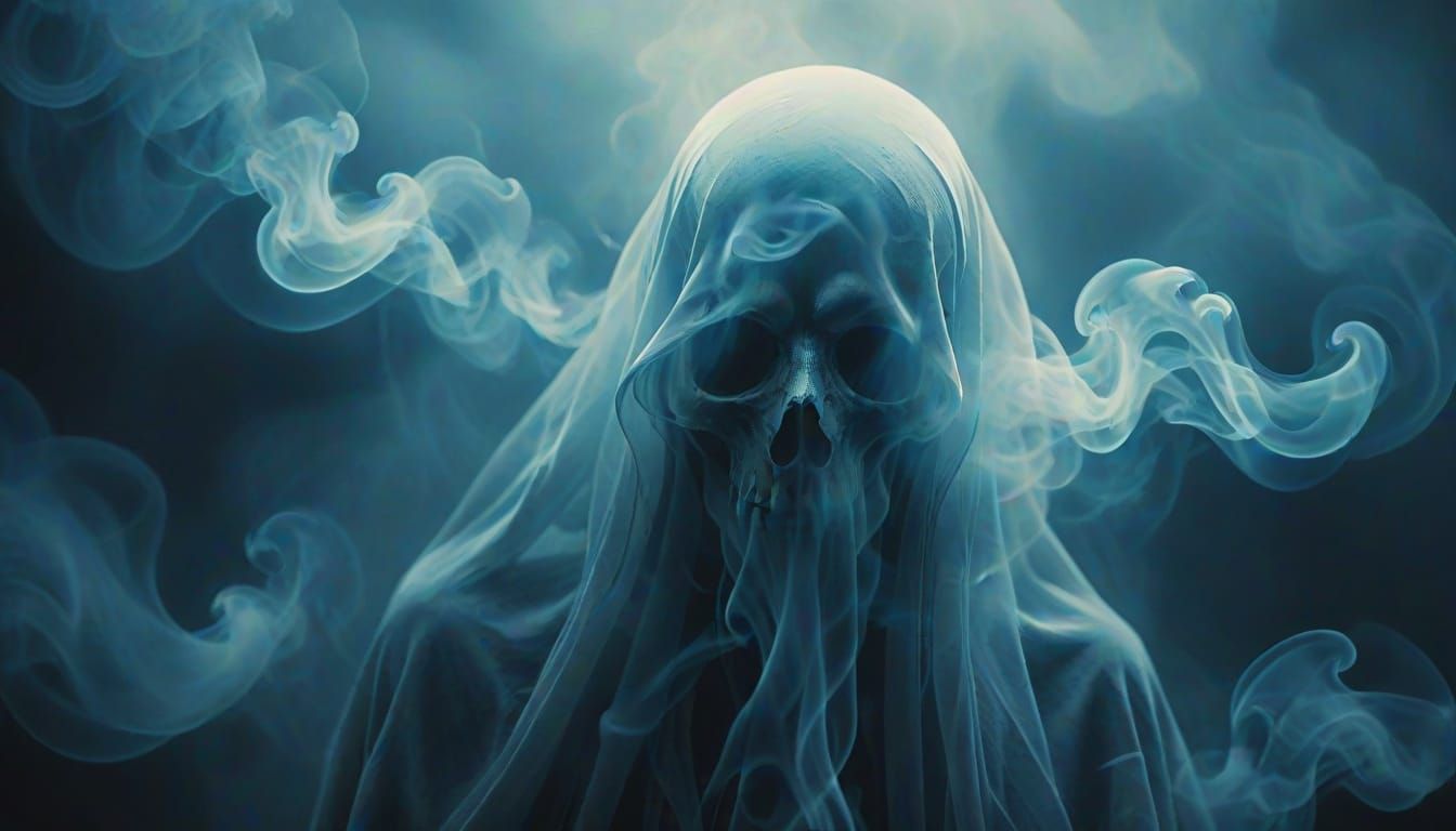 Ethereal Neon Smoke Ghost Portrait