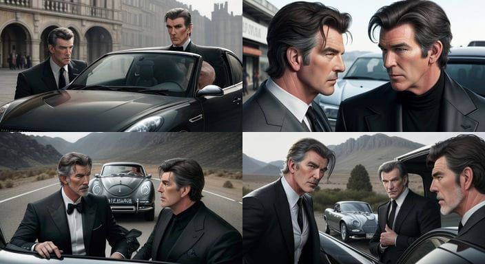 James Bond Engages in Serious Car-Side Conversation
