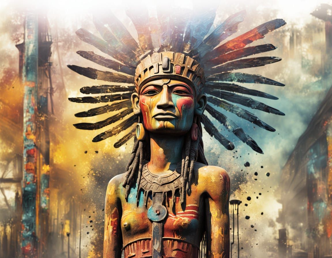 Bold Street Art Totem Pole Melts into Urban Landscape