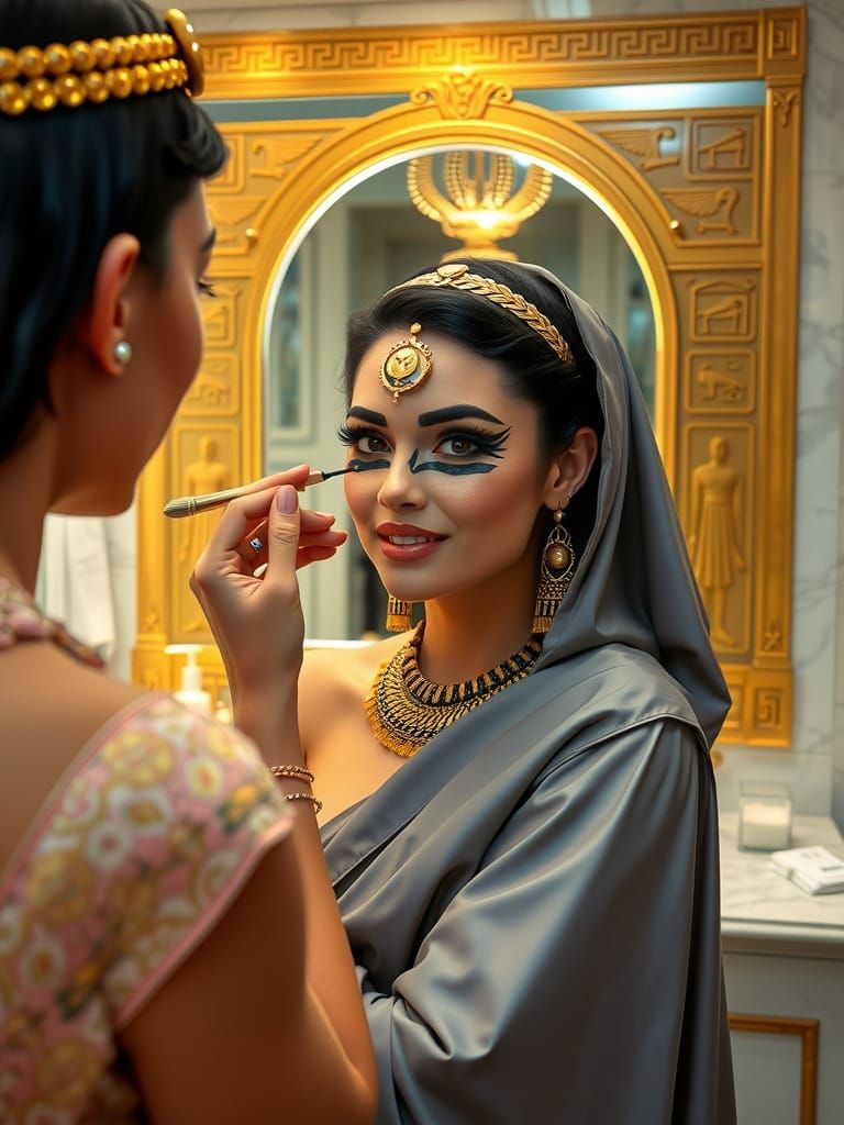 Cleopatra: Beauty Influencer in Digital Art Style