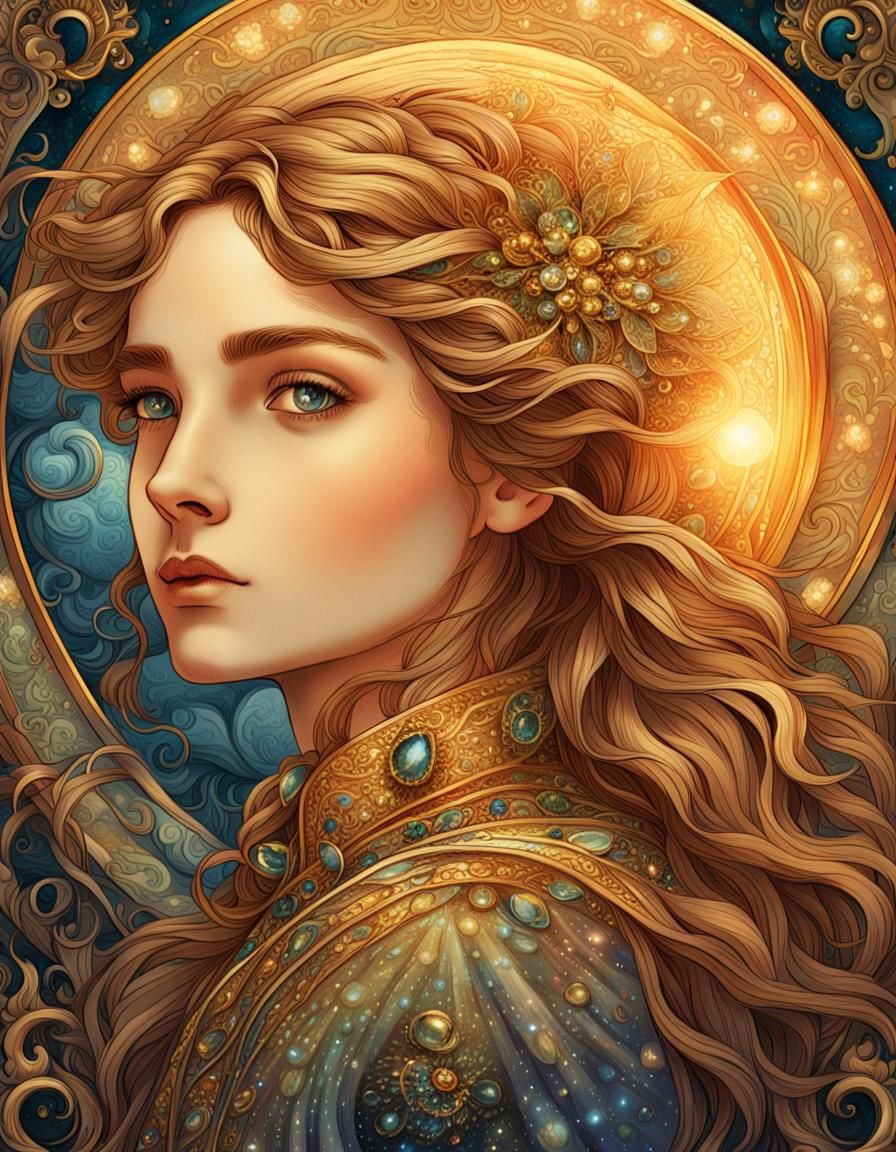 Girl in Whimsical Victorian Aura, John Tenniel Style