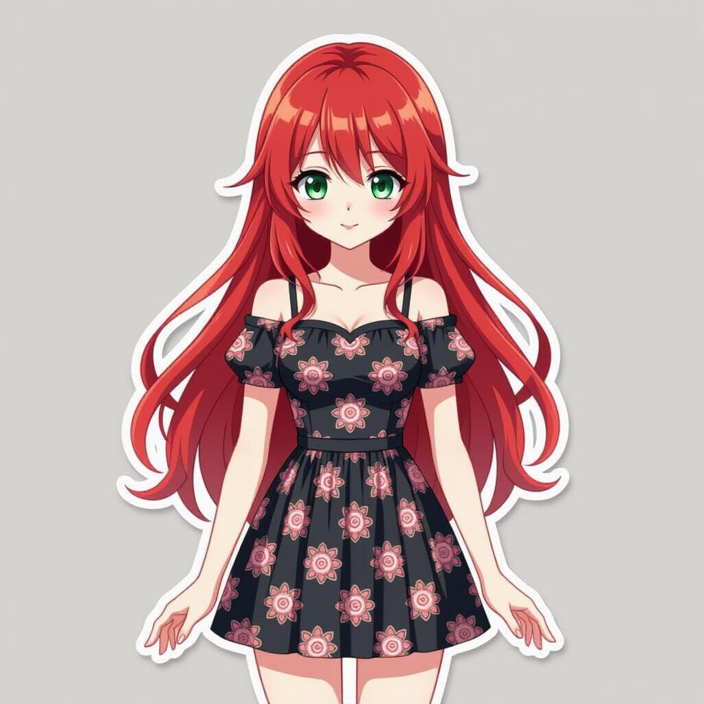 Anime Sticker Book Featuring Japanese Woman