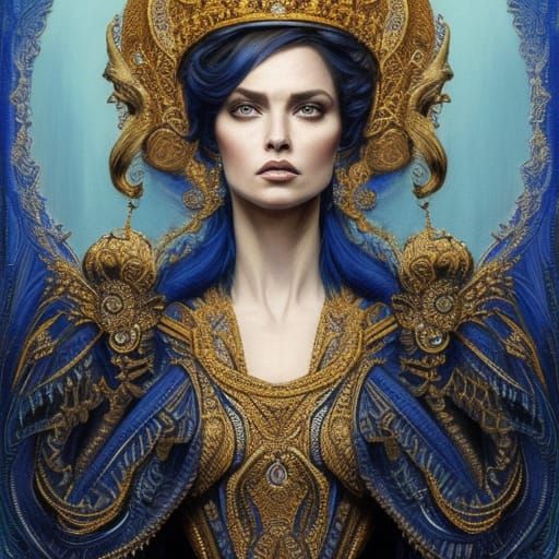 Powerful Queen Portrait in Hyper-Realism Style