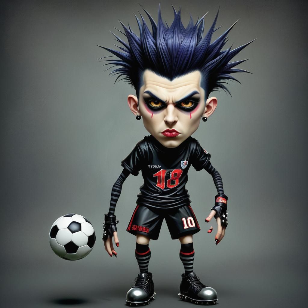 Punk goth football player