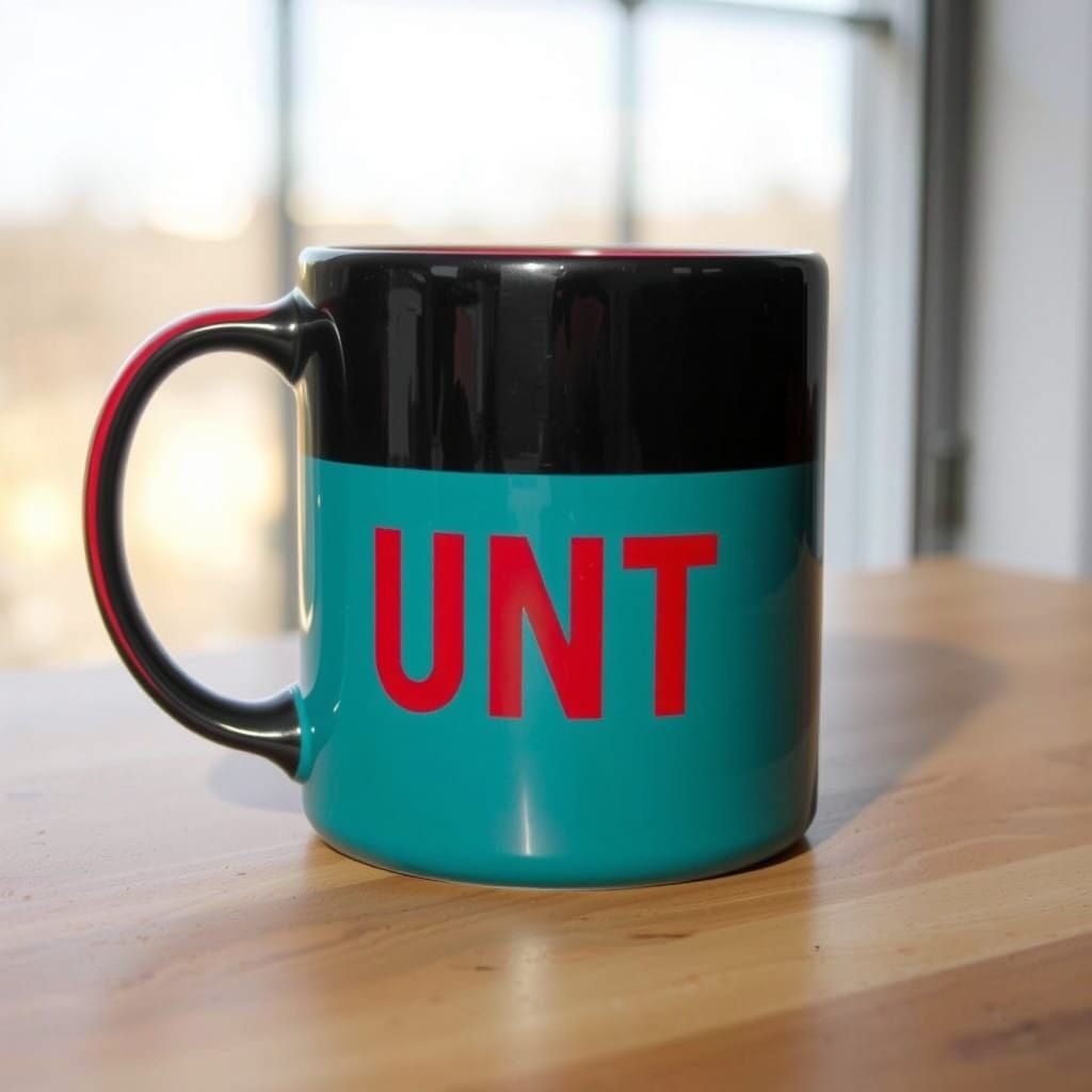 Modern Coffee Mug on Wooden Table in Soft Light