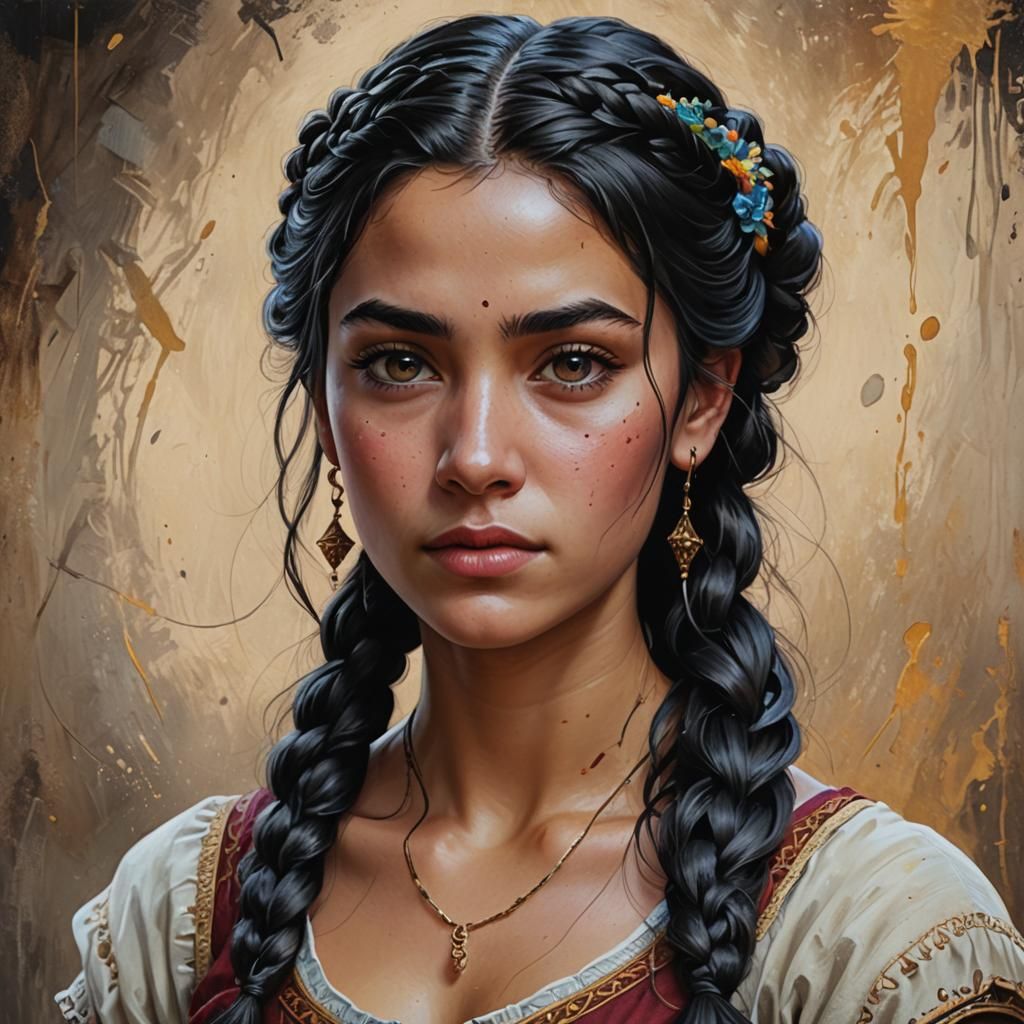 Dramatic Portrait of Reyna in Disney Renaissance Style