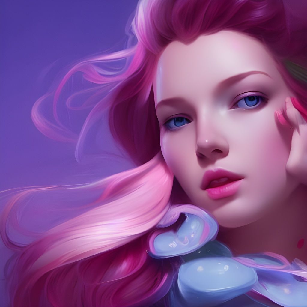Pretty Candy Girl Portrait in Hyperdetailed Style