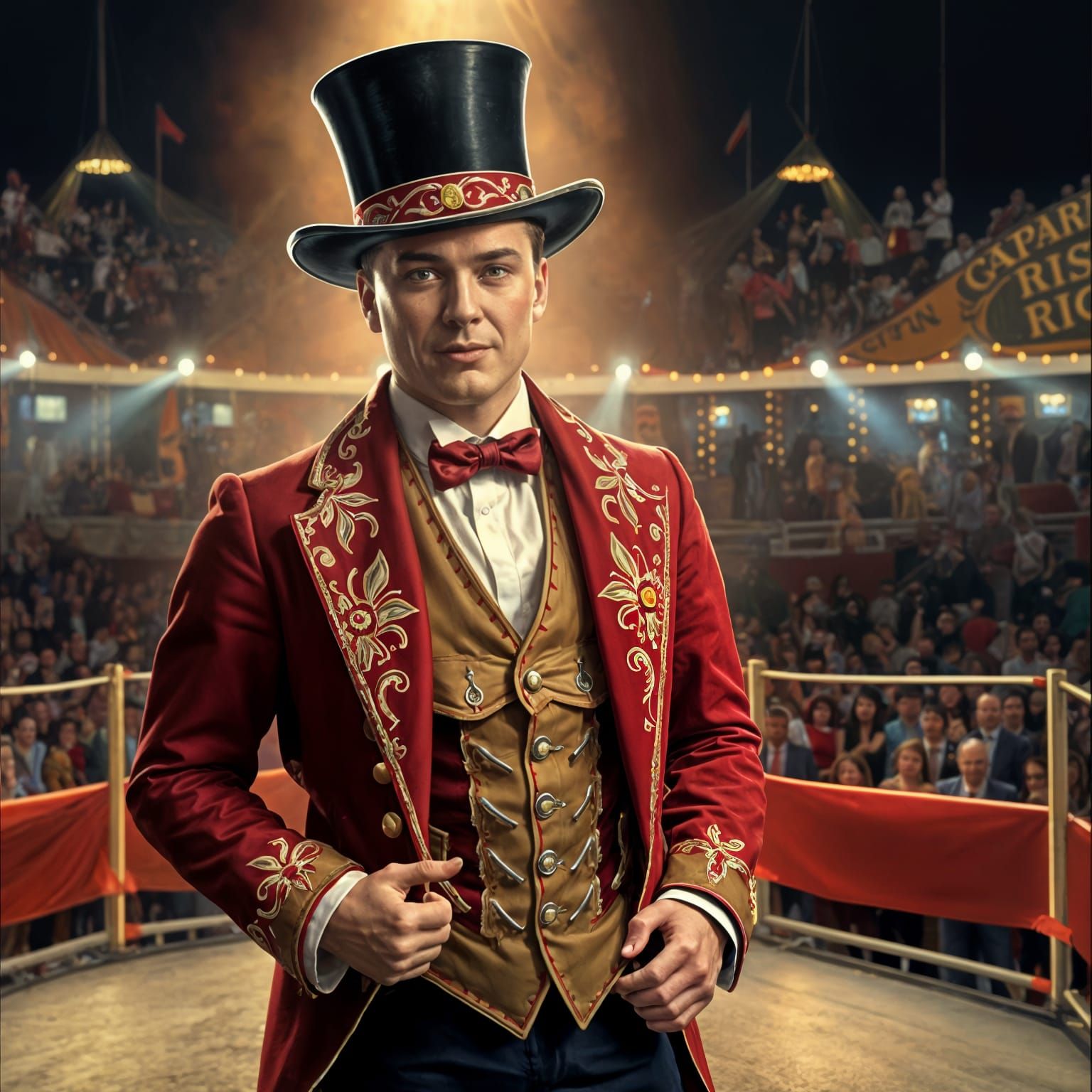 Circus Ringmaster in Illustrative Style