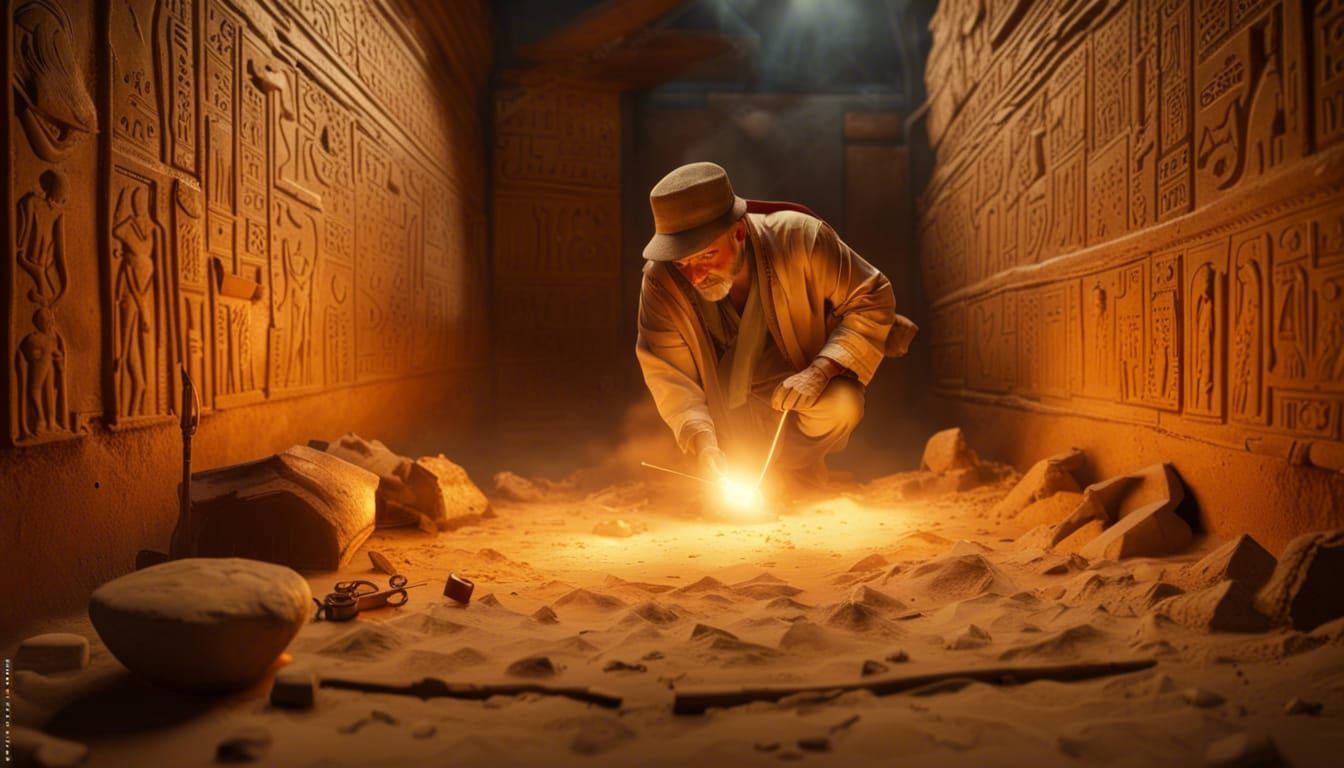 Archeologist's Egyptian Crypt Discovery: Epic Digital Painti...