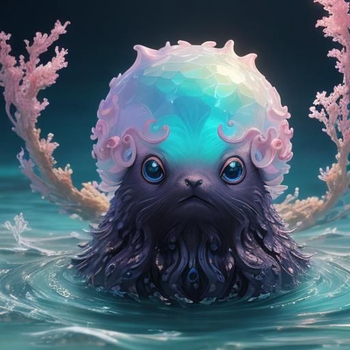 Octopus Otter in Vibrant 3D Anime Art