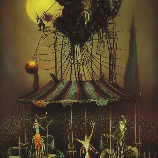 Gothic Steampunk Night Circus: A Surreal Dreamscape