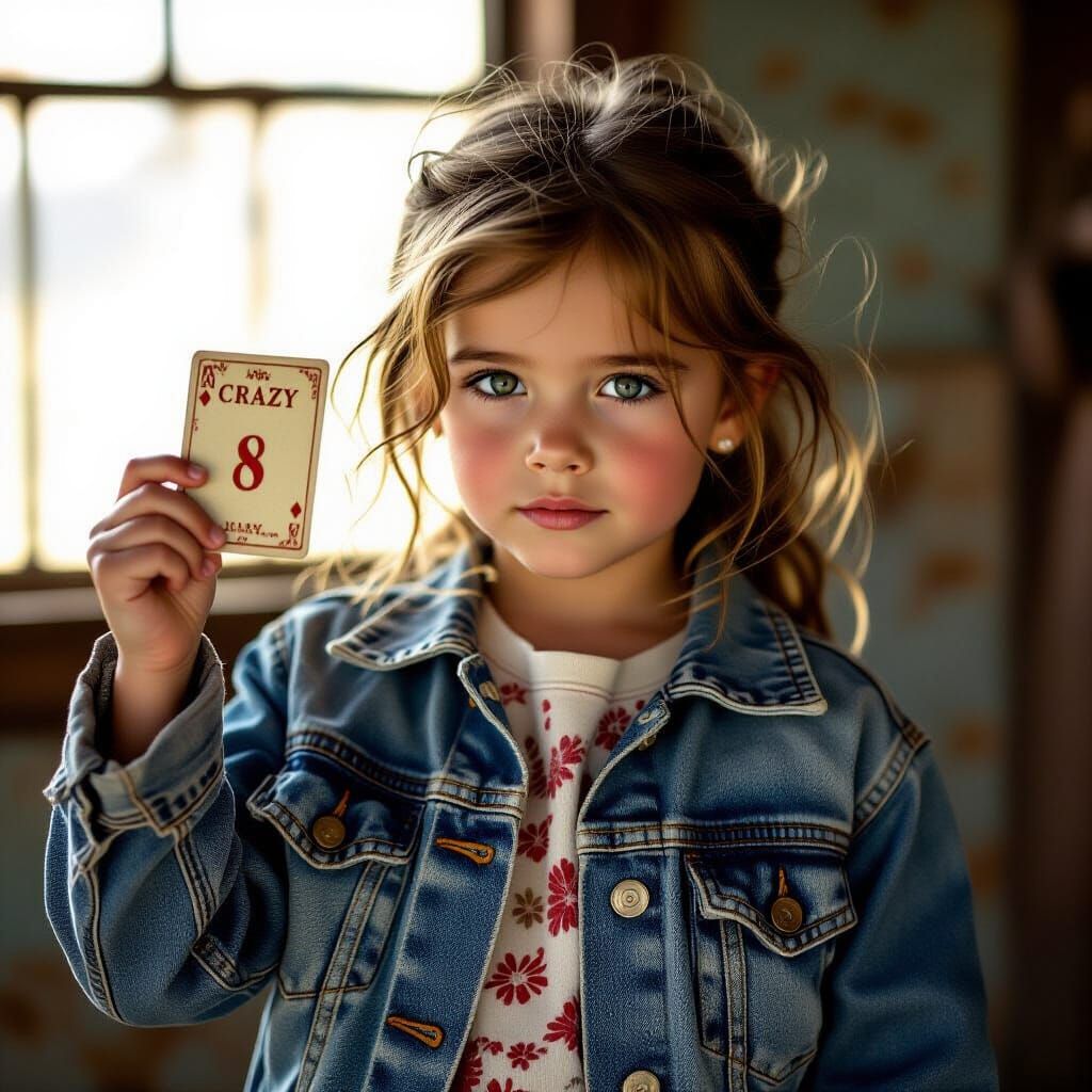 Girl with Vintage Card in Cinematic Lighting