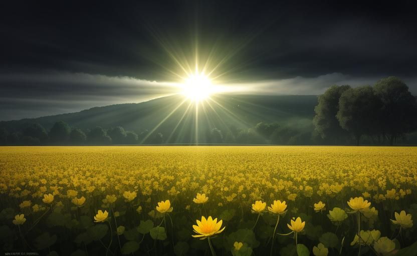 Illuminated Four-Leaf Clover in Hyperrealistic Style