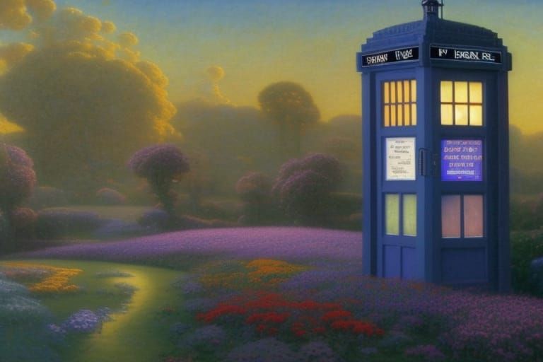 Orange Sunrise Illuminates Fantasy Garden with Crystals