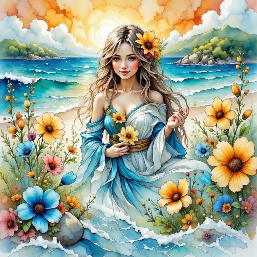 Refreshing Abstract Alcohol Ink Painting