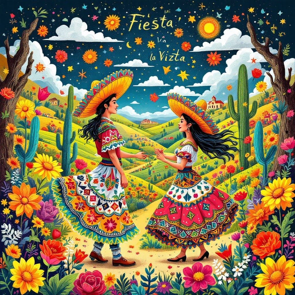 Fiesta- Naive painting