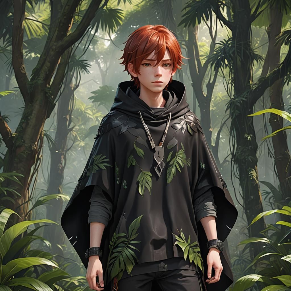 Teen Boy in Jungle, 3D Anime Art