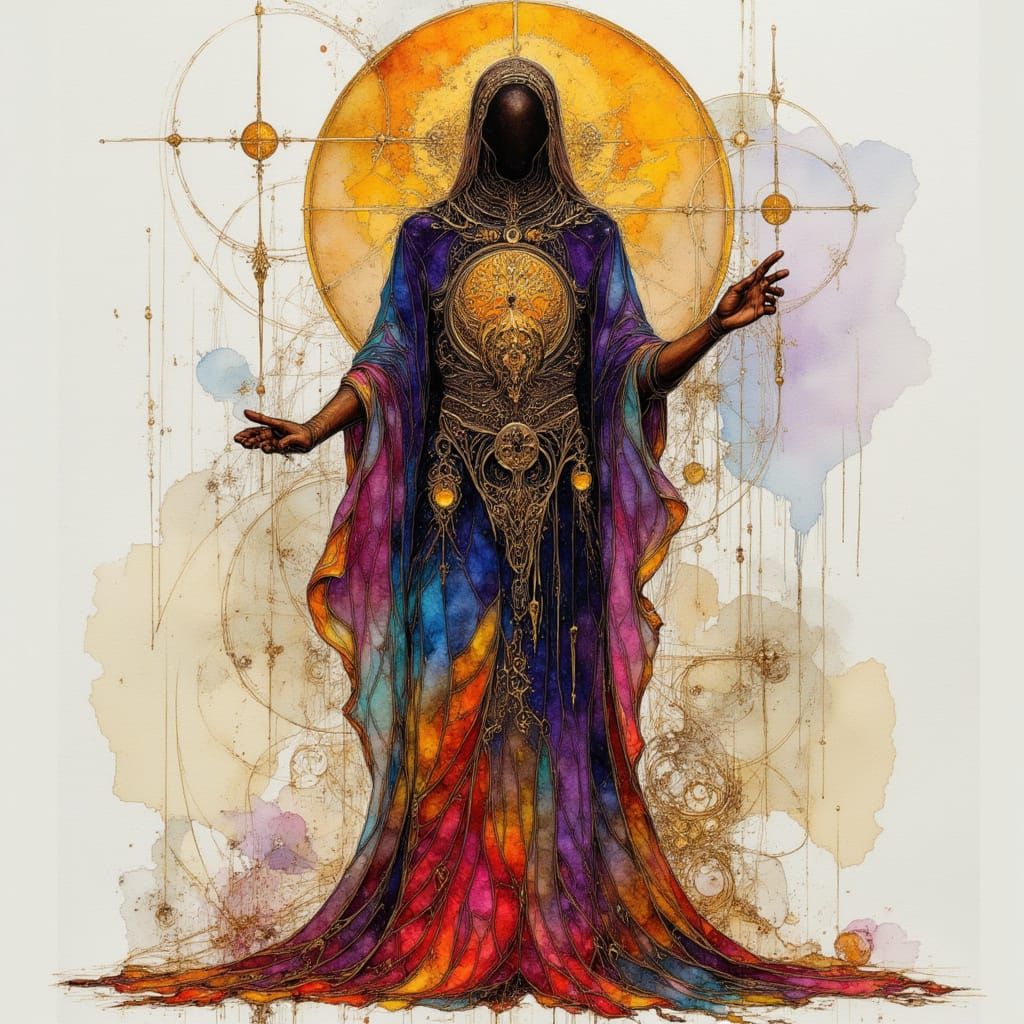 Mystic Celtic Holy Man in Summer Colors