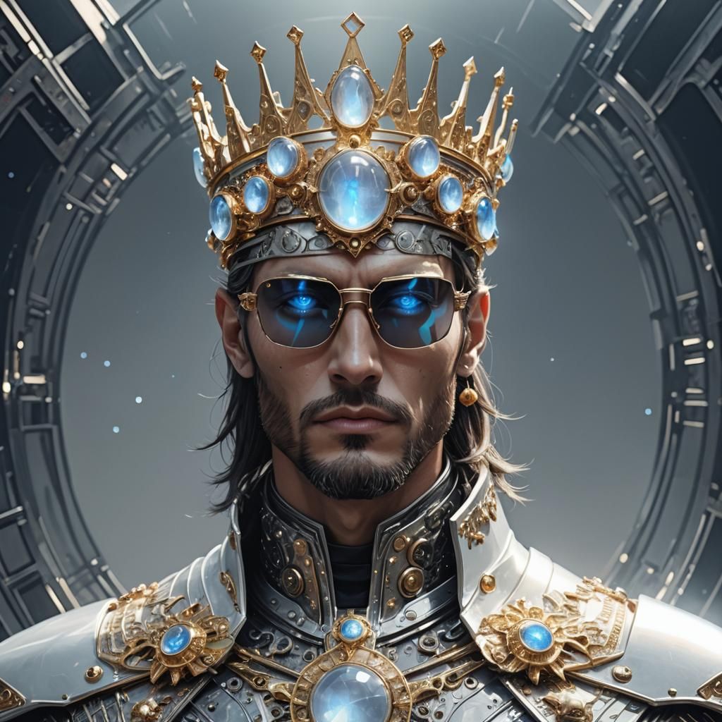 Cybernetic King with Moonstone Crown