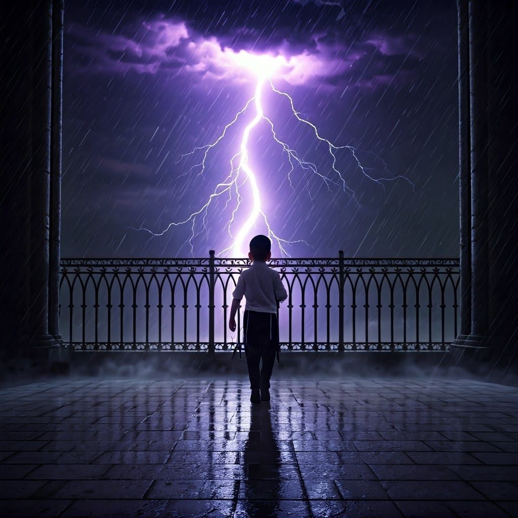Haredi Boy Steps Out into Turbulent Stormy Skies