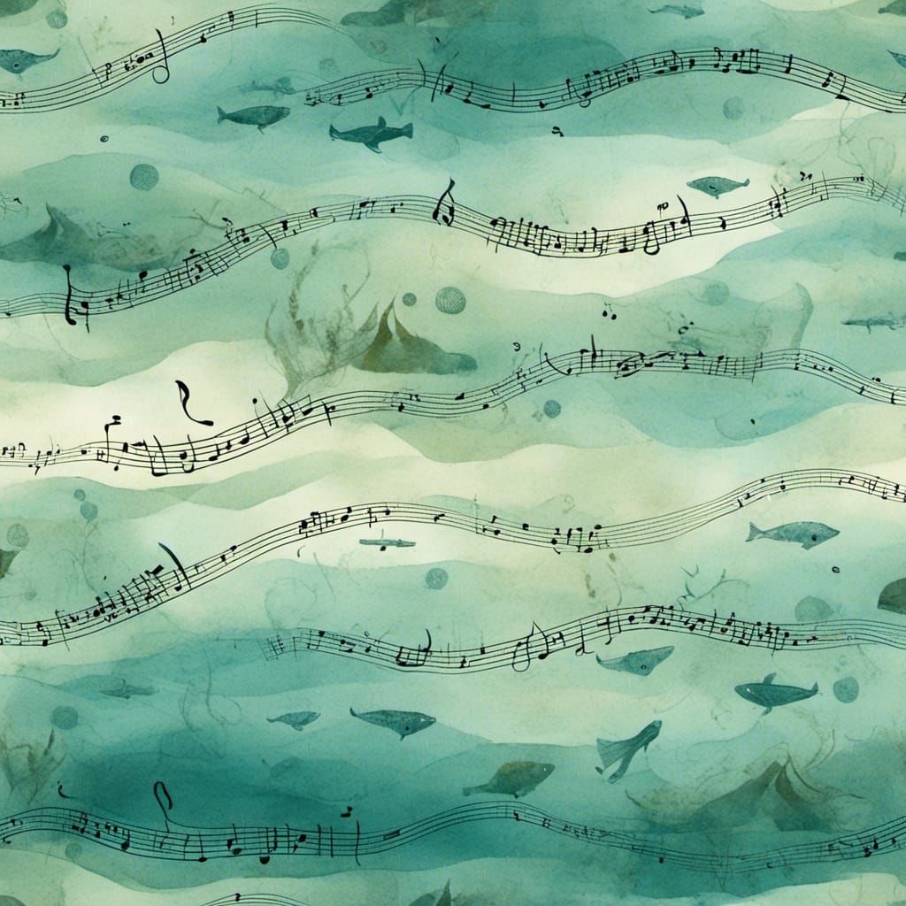 Whale in Ocean: Sound Wave Score Art