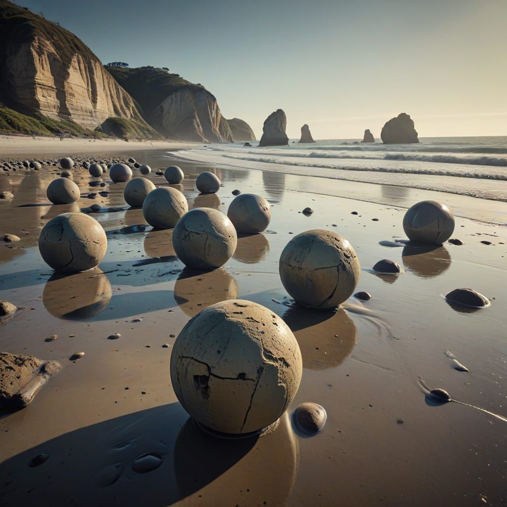 Bowling Ball Beach at Low Tide in Cinematic Style