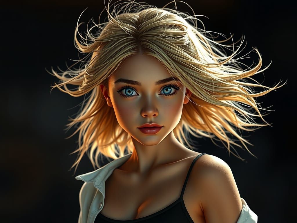Hyperrealistic Portrait of a Woman in Digital Art Style