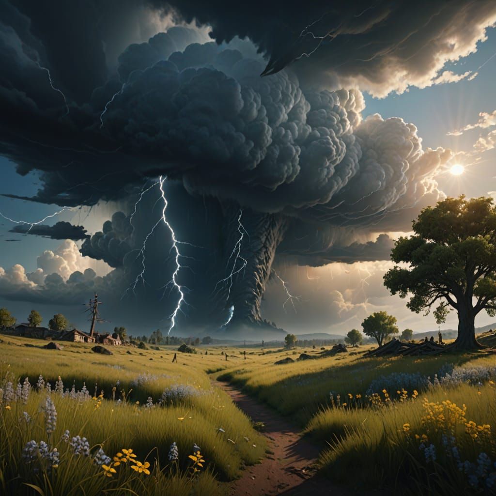 Epic Fantasy Stormscape in Vibrant Colors